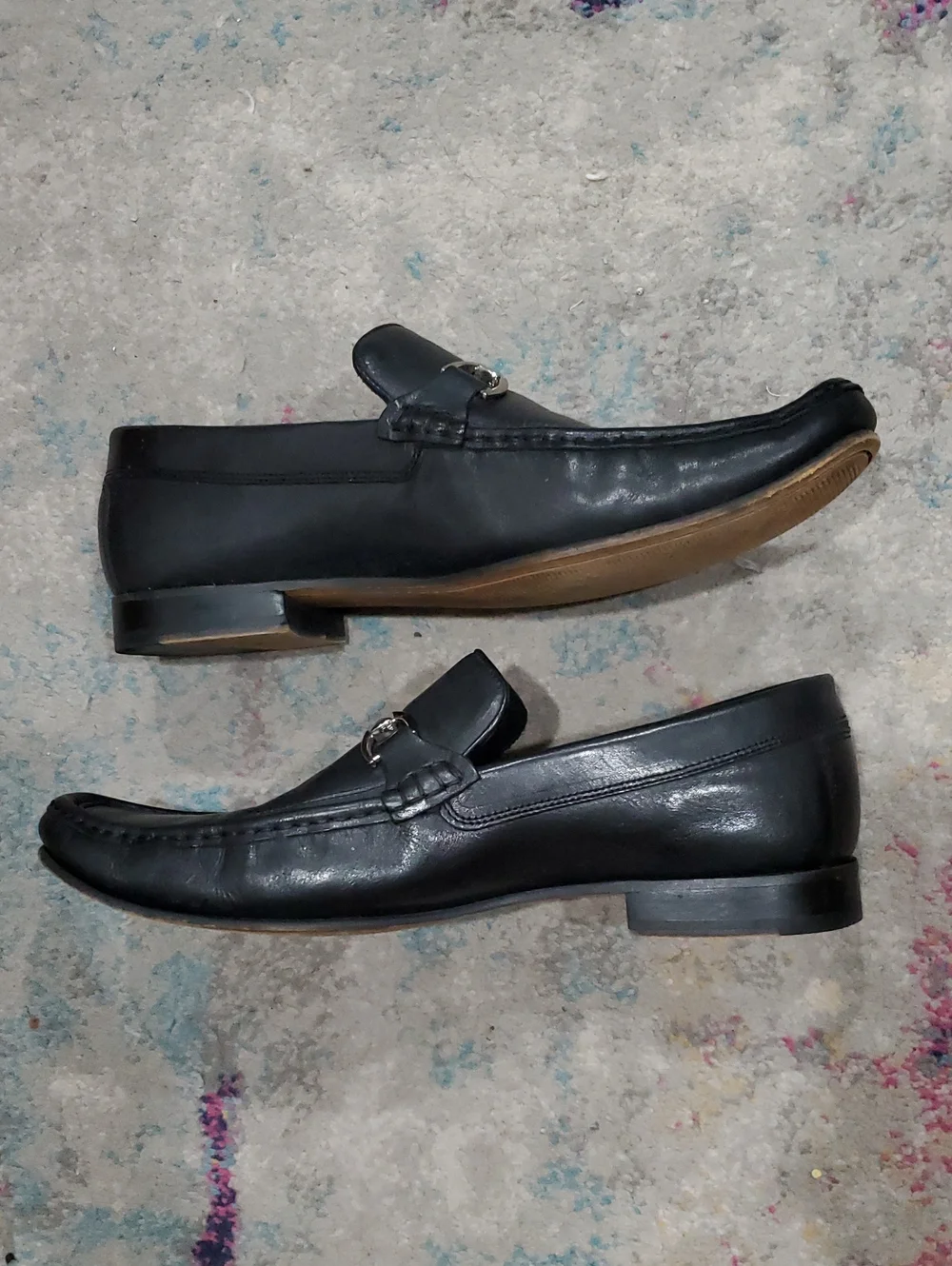 Donald J. Pliner Dannie Black Leather Slip-On Horsebit Loafer
